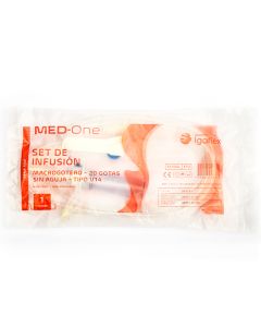Med-One Set De Infusión Macro Gotero S/Aguja T/V14; 500u/Caja 